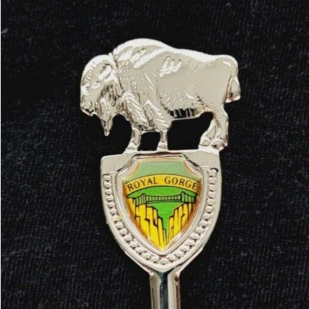 Vintage Royal Gorge Colorado Bison Silver Plated Souvenir Mini Spoon